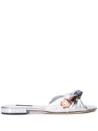 Dolce & Gabbana Floral Knotted Slides - Silver