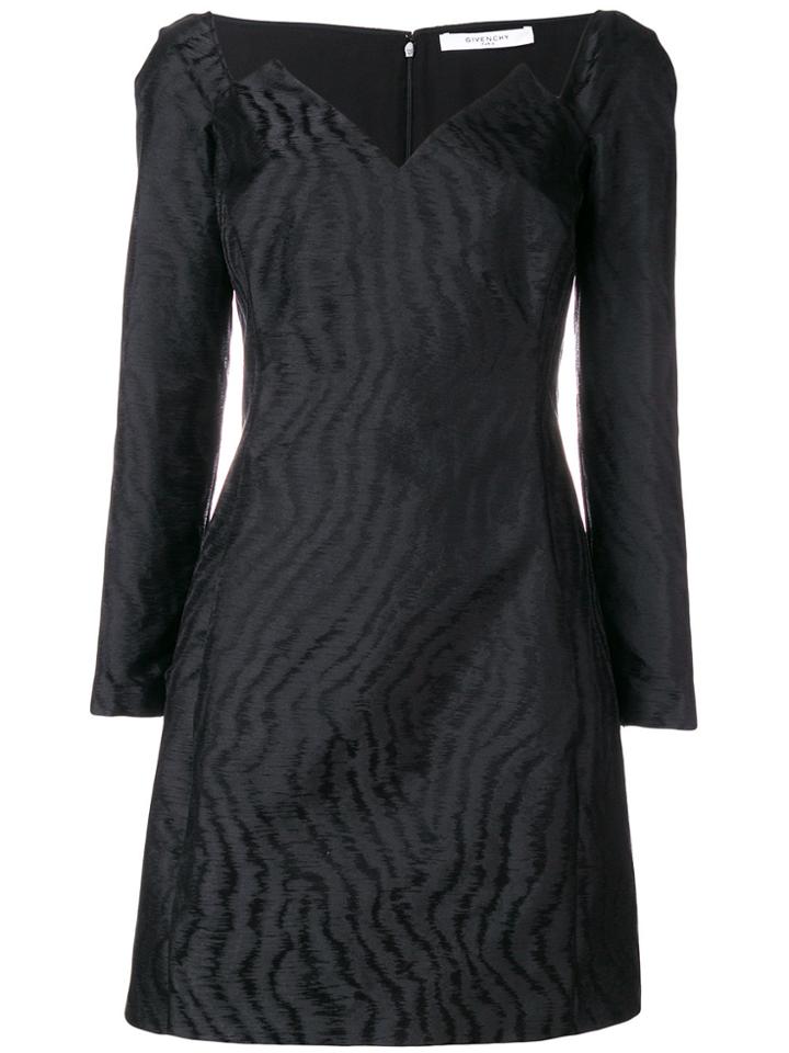 Givenchy Geometric Neckline Mini Dress - Black