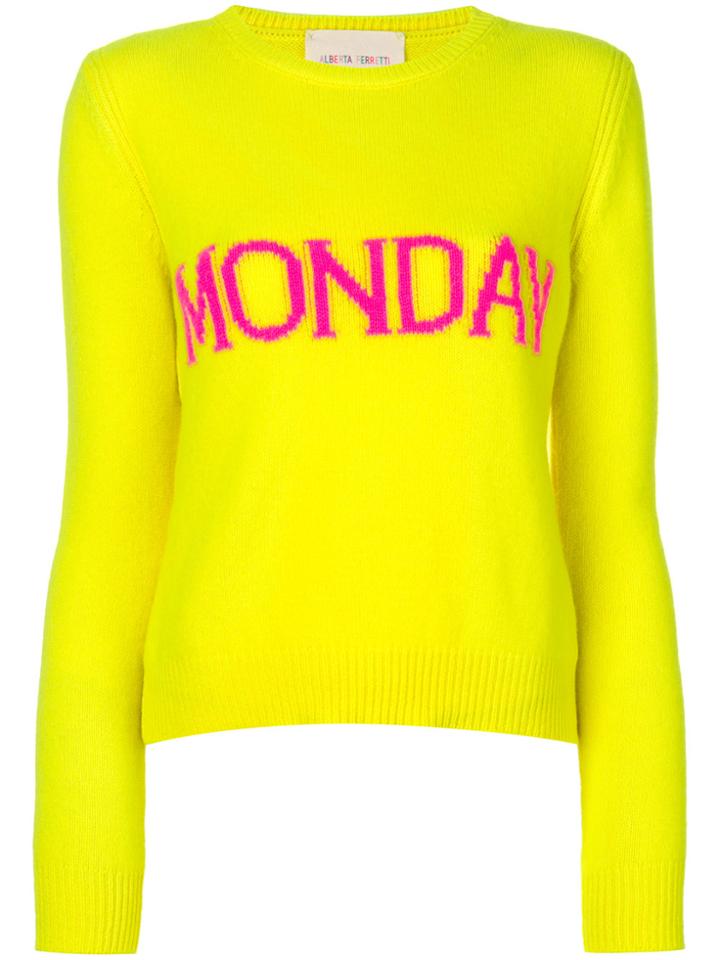 Alberta Ferretti Monday Intarsia Jumper - Yellow & Orange