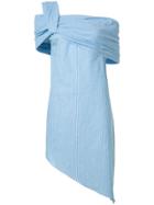 Baja East Asymmetric Striped Dress - Blue