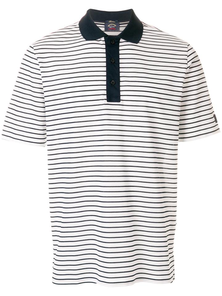 Paul & Shark Striped Polo Shirt - White