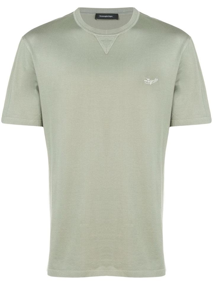 Ermenegildo Zegna Embroidered Logo T-shirt - Green