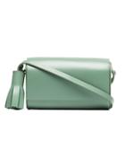 Building Block Green Petite Leather Cross-body Bag