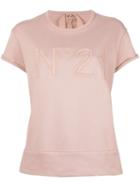 No21 - Brand Patch Sweat T-shirt - Women - Cotton - 40, Pink/purple, Cotton