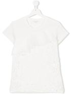 Miss Grant Kids Teen Lace-panelled T-shirt - Nude & Neutrals