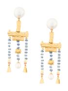 Lucy Folk Talking Heads Earrings - Metallic