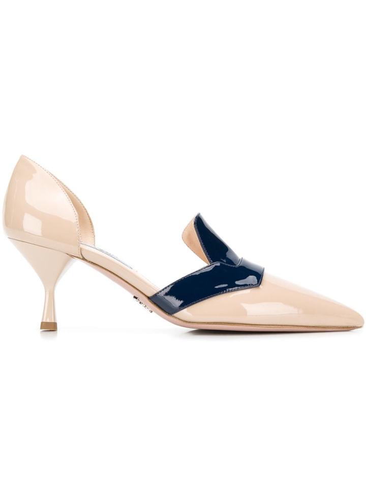Prada Heeled Loafer Pumps - Neutrals