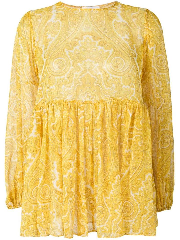 Zimmermann Flared Paisley Blouse - Yellow