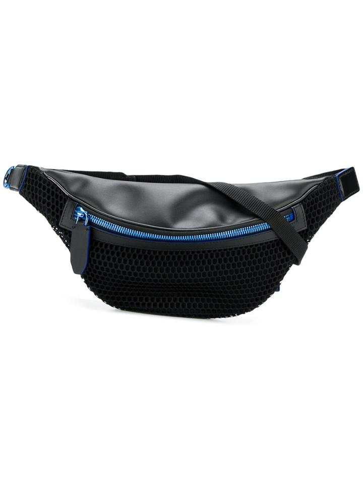 Neil Barrett Fishnet Detailed Belt Bag - Black