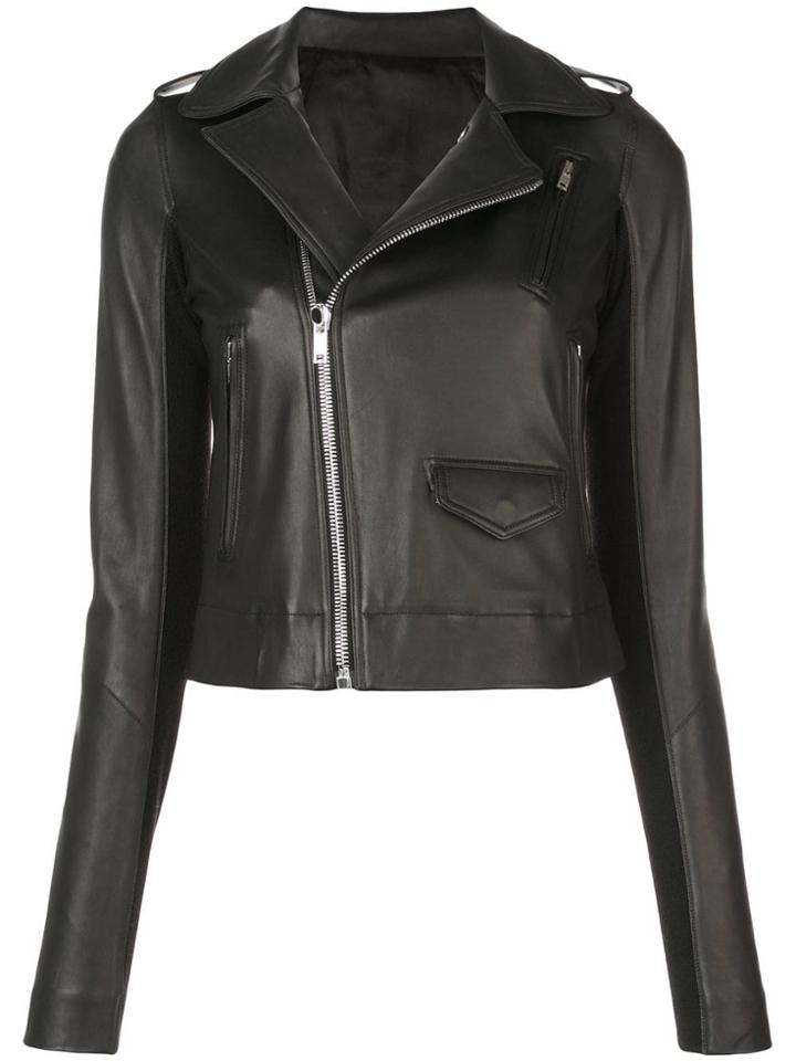 Rick Owens Off-centre Zipped Biker Jacket - Black