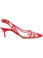 Casadei Vinyl Slingback Pumps - Red