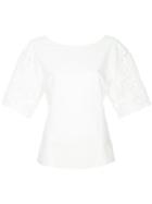 Ballsey Lace Sleeve Shirt - White
