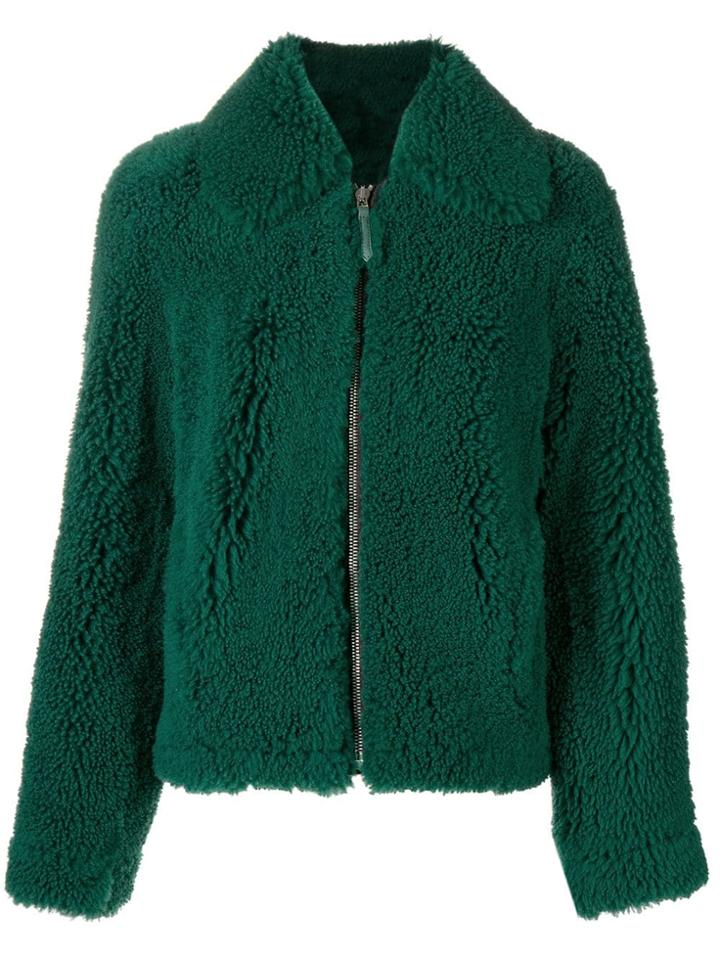 Cédric Charlier Shearling Coat - Green