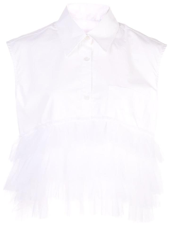 Viktor & Rolf Ruffled Cropped Shirt - White