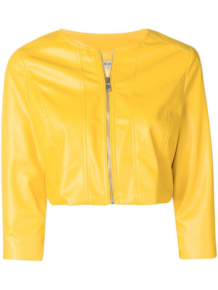 Liu Jo Cropped Bomber Jacket - Yellow & Orange