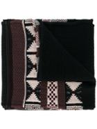 Geometric Weave Scarf - Men - Cotton/wool - One Size, Black, Cotton/wool, Maison Margiela