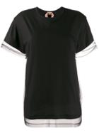 Nº21 Sheer Stitched Trim T-shirt - Black