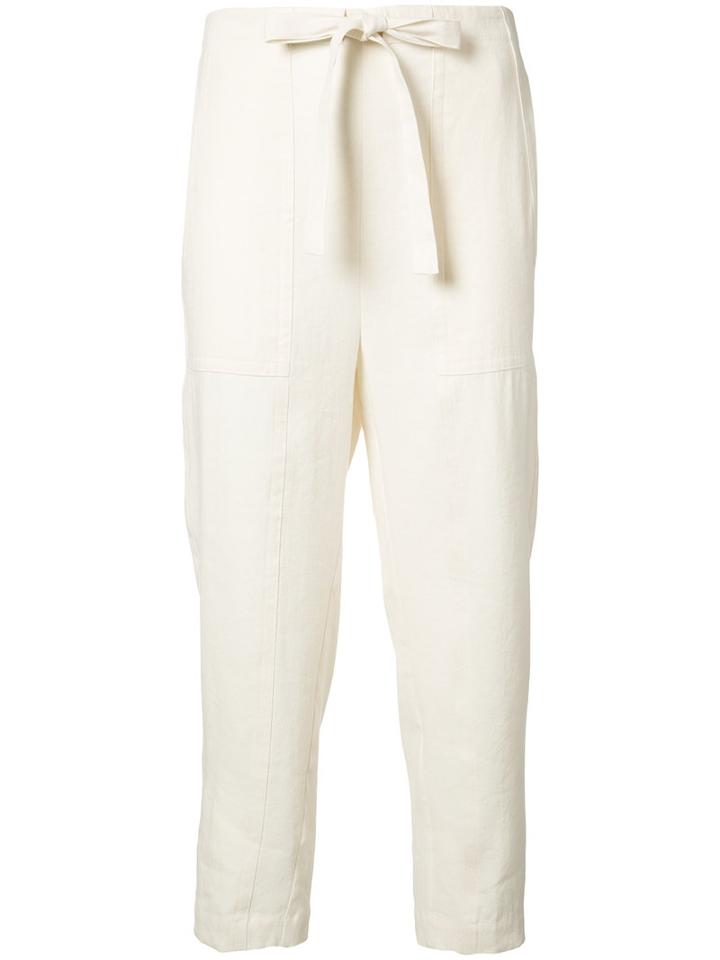 Vince - Paper Bag Easy Pants - Women - Silk/linen/flax - S, White, Silk/linen/flax