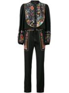 Roberto Cavalli Floral Panel Jumpsuit, Women's, Size: 38, Black, Silk