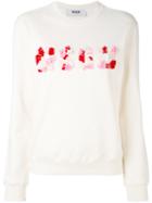 Msgm - Knitted Embroidered Top - Women - Cotton - Xs, Nude/neutrals, Cotton