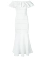 Alexander Mcqueen Off-shoulder Evening Dress, Women's, Size: S, White, Cotton/polyamide