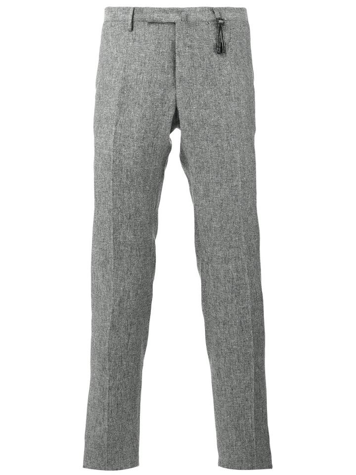 Incotex Skinny Trousers, Men's, Size: 56, Grey, Silk/linen/flax