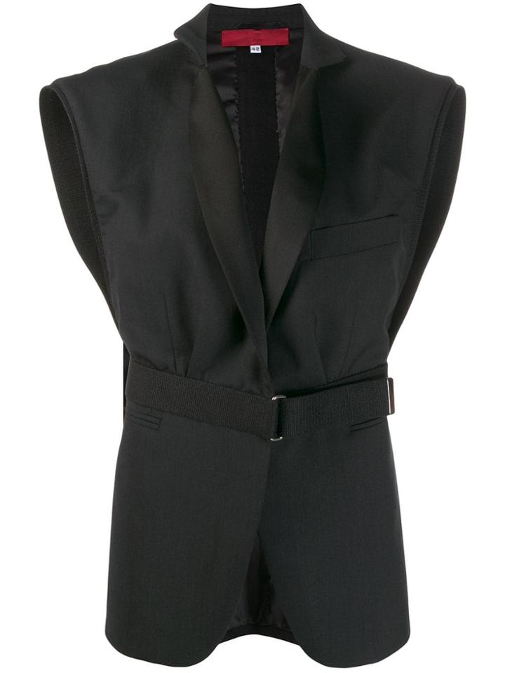 Di Liborio Boxy Belted Waistcoat - Black