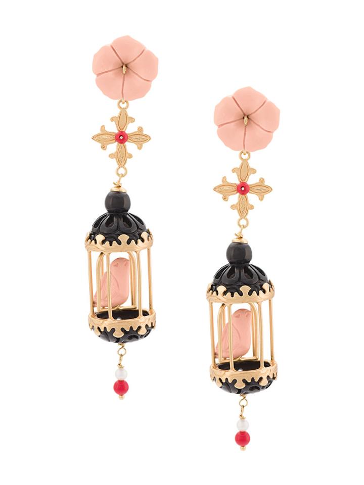 Of Rare Origin Bird Drop Earrings - Pink & Purple