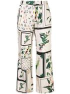 Osklen Mixed-print Flared Trousers - Green