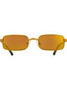 Linda Farrow Dries Van Noten Rectangular Sunglasses - Yellow