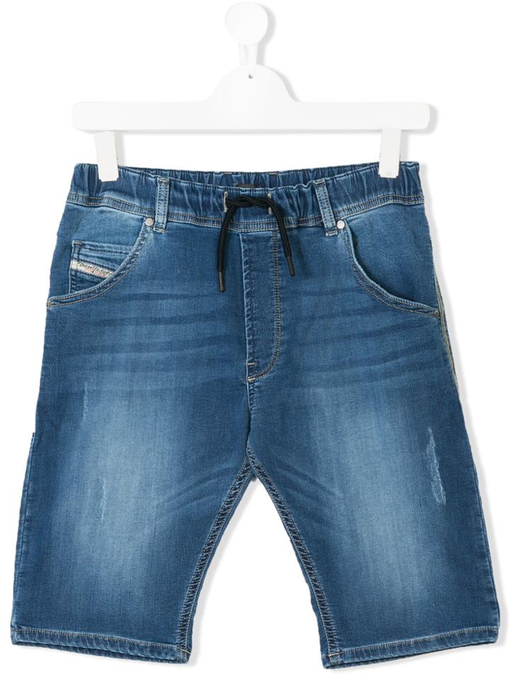Diesel Kids Teen Drawstring Bermuda Shorts - Blue