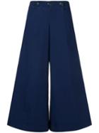 Chanel Pre-owned Wide Cropped Trousers - Blue