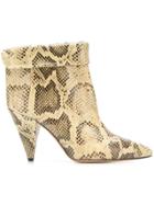 Isabel Marant Snake Effect Ankle Booties - Neutrals