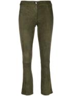 Arma Cropped Leather Trousers - Green