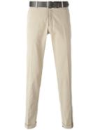 Pt01 Belted Chino Trousers, Men's, Size: 54, Nude/neutrals, Cotton/spandex/elastane