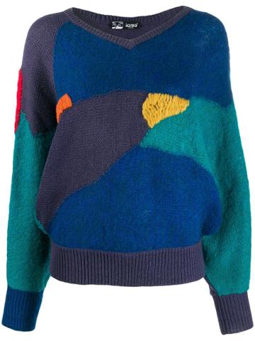 Kansai Yamamoto Vintage Colour-block Jumper - Green