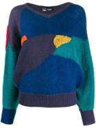 Kansai Yamamoto Vintage Colour-block Jumper - Green