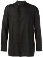 The Viridi-anne Off-centre Fastening Shirt, Men's, Size: 3, Black, Cotton/ramie