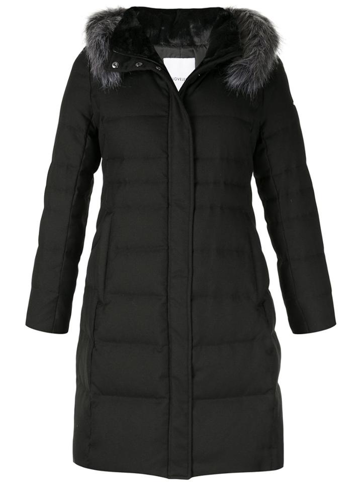 Loveless Padded Trimmed Puffer Coat - Black