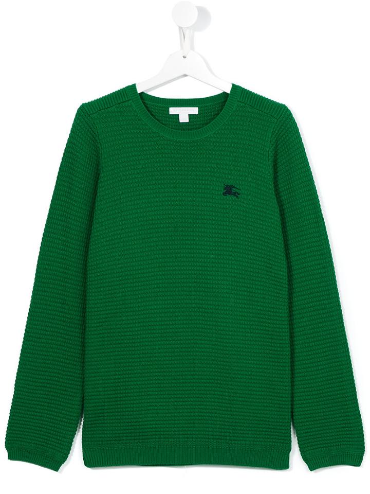 Burberry Kids Chunky Jumper, Boy's, Size: 14 Yrs, Green