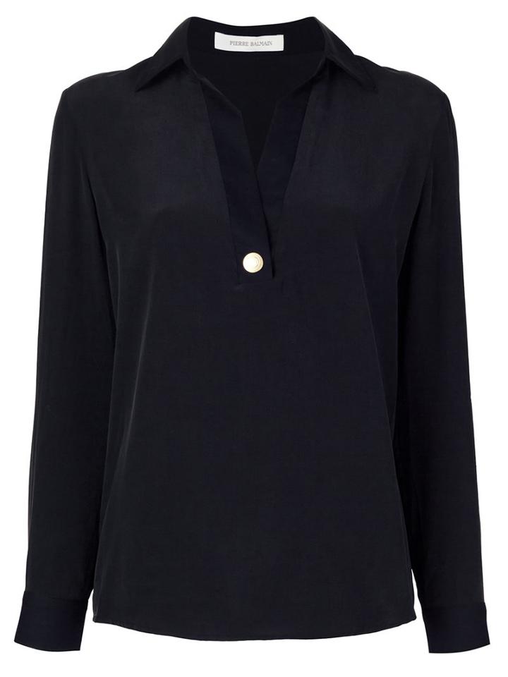 Pierre Balmain Relaxed Fit Blouse, Women's, Size: 36, Black, Silk