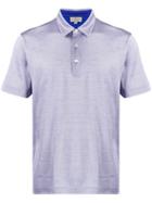 Canali Geometric Print Polo Shirt - Blue