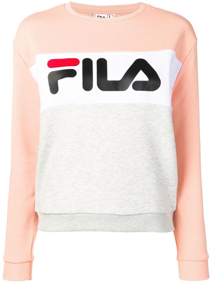 Fila Logo Colour Block Sweatshirt - Orange