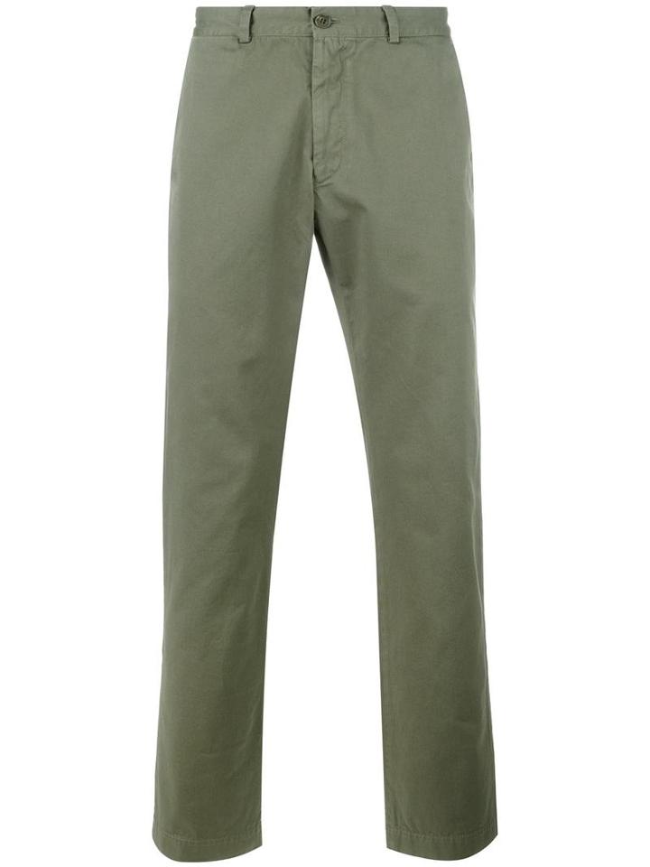Sunspel Classic Chinos, Men's, Size: 34/32, Green, Cotton