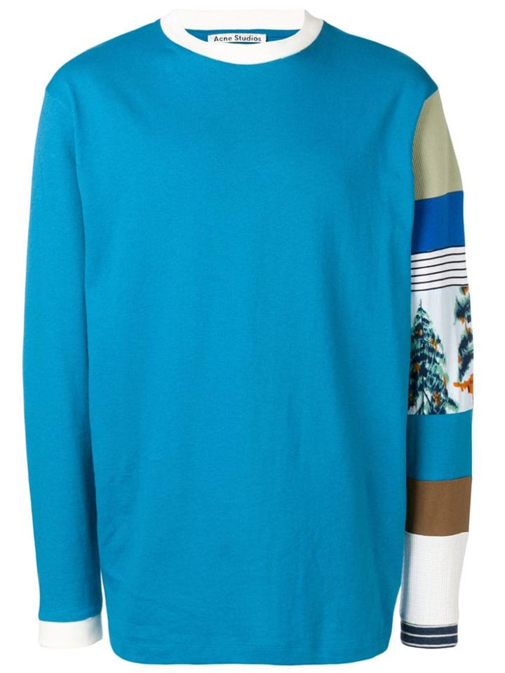 Acne Studios Patchwork Sleeve T-shirt - Blue