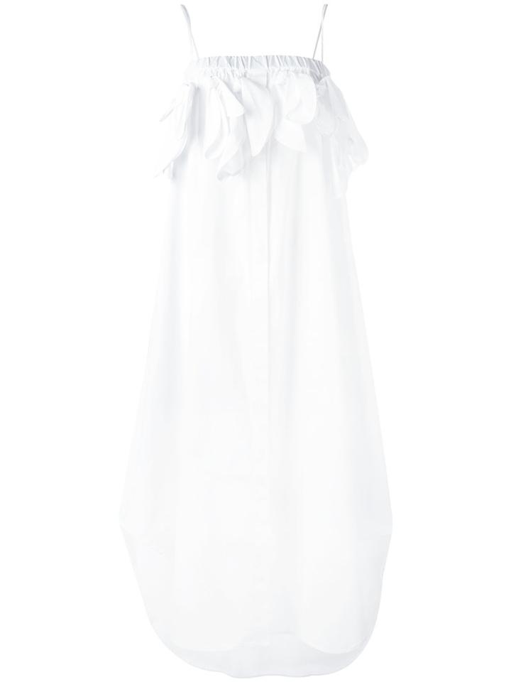 Msgm Ruffle Trim Dress, Women's, Size: 42, White, Cotton/spandex/elastane