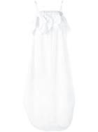 Msgm Ruffle Trim Dress, Women's, Size: 42, White, Cotton/spandex/elastane