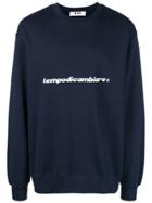 Msgm Loose Long-sleeved Sweatshirt - Blue