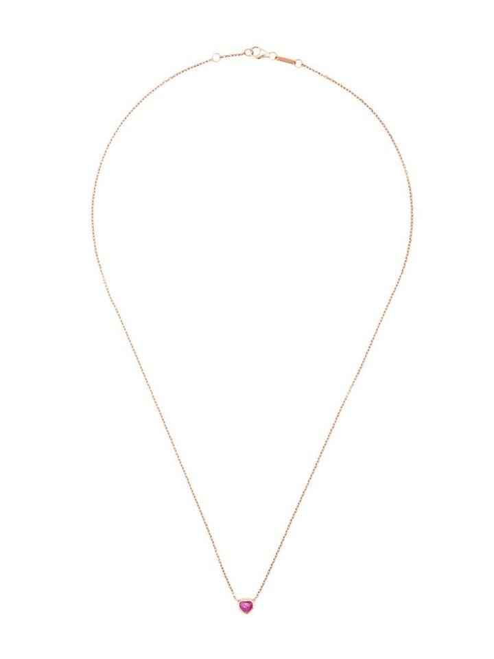 Anita Ko Embellished Heart Necklace - Nude & Neutrals