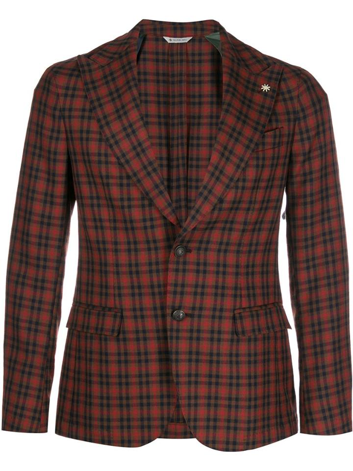 Manuel Ritz Checked Blazer - Red